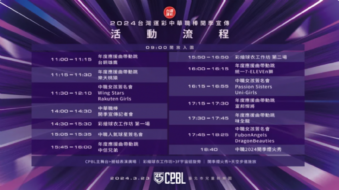 中華職棒35年開季同樂會 3月23日週六在兒童新樂園 陪你度過一整天 中華職棒35年開季同樂會 3月23日週六在兒童新樂園 陪你度過一整天