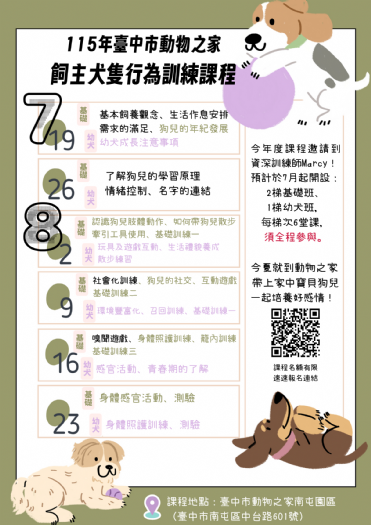 讀懂毛孩心聲，讓陪伴更有愛｜臺中犬隻行為訓練課程溫暖開跑