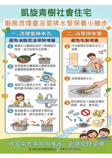 高雄社宅貼心升級不打烊，凱旋青樹社宅啟動排水檢查與居住維護服務