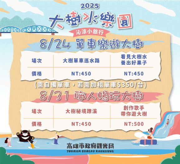 清涼夏日大樹水樂園歡樂登場!四大主題小旅行8/4火熱開搶,邀您暢玩親水趣、深度體驗大樹文化 炎炎夏 清涼夏日大樹水樂園歡樂登場!四大主題小旅行8/4火熱開搶,邀您暢玩親水趣、深度體驗大樹文化 炎炎夏