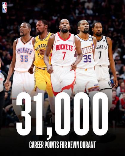 31000分里程碑暖心登場！Durant妙手領軍，火箭喜迎關鍵勝利