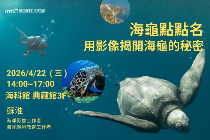 海科館辦理「海龜點點名」教師研習營，歡迎報名，結合影像認識海龜，探索海科望海巷生態地圖了解海洋生態