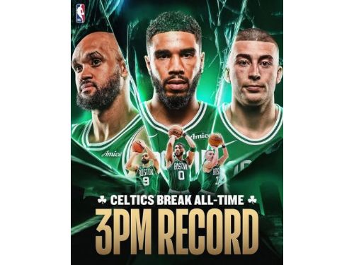 塞爾蒂克打破紀錄，成為NBA史上三分球投進最多的球隊！