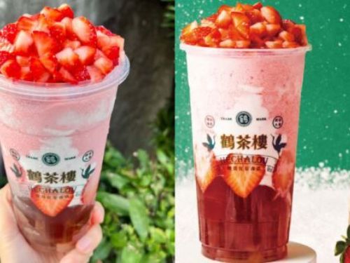 手搖控今年必喝飲品！鶴茶樓「草莓甘露」12/20強勢回歸，17顆草莓＆鶴頂紅茶凍滿滿都是料