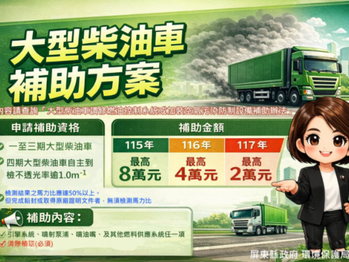 大型柴油車調修補助再延長，及早申請享高額補助！