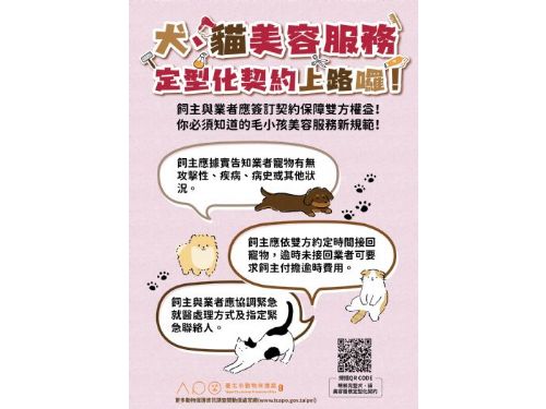 守護毛孩也守護權益！北市動保處線上開講，帶你一次搞懂犬貓美容定型化契約