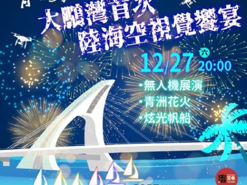 東港建鎮80周年慶典精彩不間斷，「青洲灣無人機秀 × 衝浪競技×迎光祈年 跨年祝願夜」熱力登場