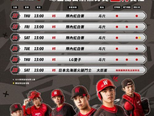 味全龍二月自辦熱身賽斗六登場，五場免費開放球迷進場，情人節簽名會與限量贈品同步推出