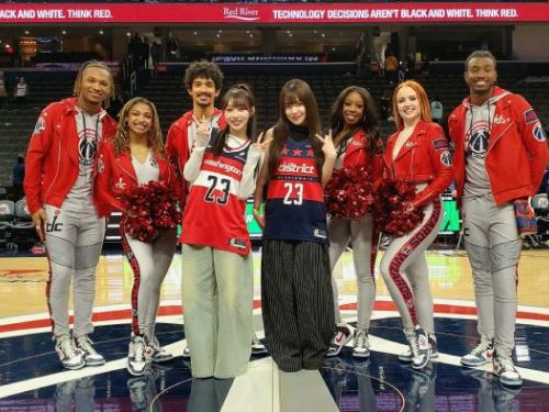 味全龍啦啦隊女神李多慧、林襄現身NBA華盛頓巫師主場，跨海推廣棒籃職業運動賽事體育文化交流