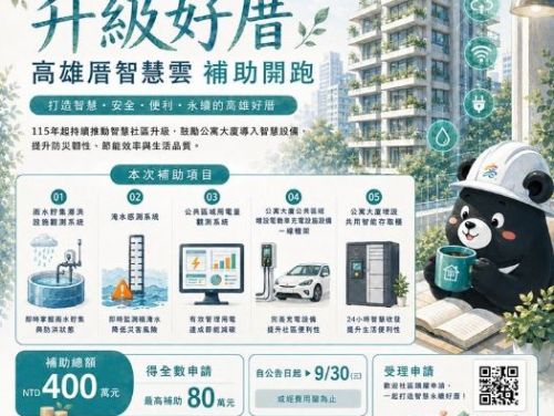 高雄厝智慧雲補助開跑！最高補助20萬元，打造安全便利的智慧社區