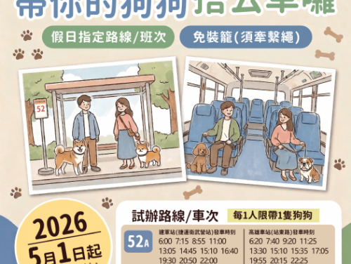 高雄狗狗福利＋1 高雄試辦「假日狗狗友善公車」特定路線免裝籠