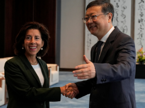 雷蒙多抵達上海　與上海市委書記陳吉寧舉行會談