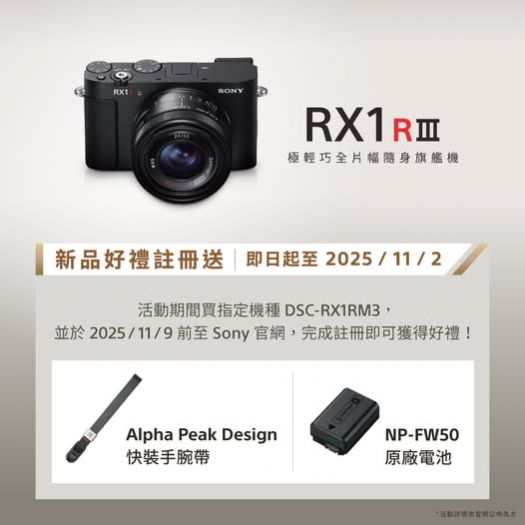 極輕巧全片幅隨身旗艦｜RX1R III 全新上市