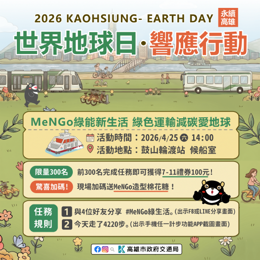 響應世界地球日 MeNGo「綠能新生活」4月25日相約新濱町
